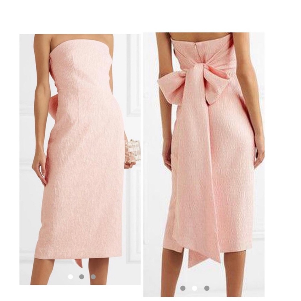 REBECCA VALLANCE HARLOW DRESS PINK PROM GRADUATION STRAPLESS BOW  0